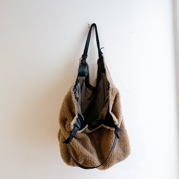 ANTHROPOLOGIE Sherpa Slouchy Tote - Picture 6 of 10